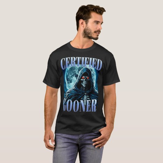 ゴーン おもしろ グーニング ミーム スケルトン 認定グーナー Tシャツ (正面フル)