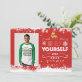 ゴー小妖精や小人ユースクリスマスフォトカード シーズンカード (スタンド正面)