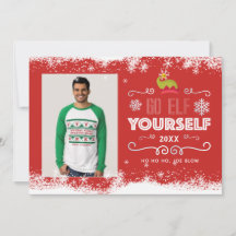 ゴー小妖精や小人ユースクリスマスフォトカード