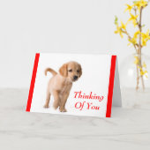 『ゴー考えるルデン・リトリーバーの子犬のカード』 カード (黄色い花)