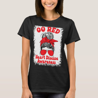 ゴー赤いハート病認識度我々衣服赤でFebr Tシャツ