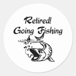 ゴー退職したグ魚釣りブラック文字 ラウンドシール