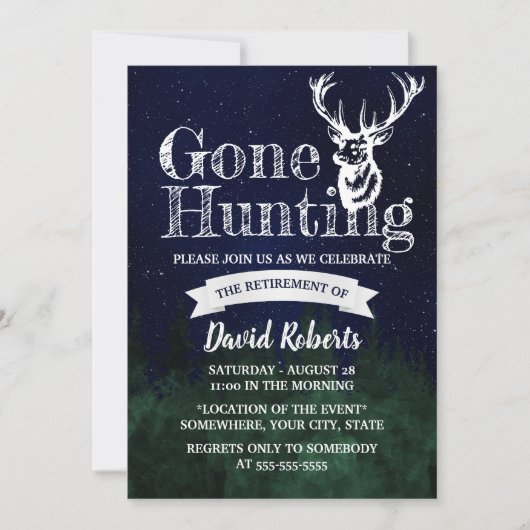 ゴー退職した狩り星空の夜の退職 招待状 (正面)