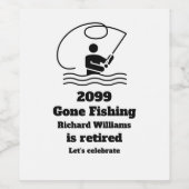 ゴー退職した魚釣りスタンディングフィッシャーマンリタイア ワインラベル (シングルラベル)