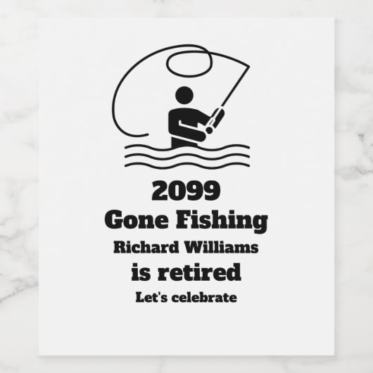 ゴー退職した魚釣りスタンディングフィッシャーマンリタイア ワインラベル (シングルラベル)