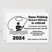 ゴー退職した魚釣りスタンディングフィッシャーマンリタイア 招待状 (正面)