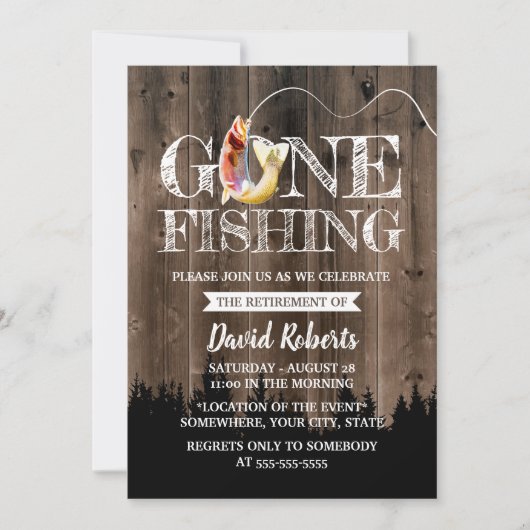 ゴー退職した魚釣りマスアウトドア退職 招待状 (正面)