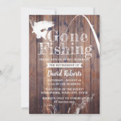 ゴー退職した魚釣り素朴ウッド退職 招待状 (正面)