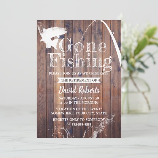 ゴー退職した魚釣り素朴ウッド退職 招待状 (スタンド正面)