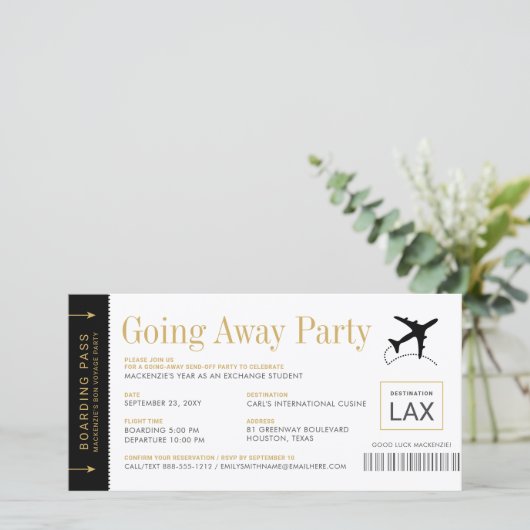 ゴー遠くにパーティー搭乗券チケット招待状 (スタンド正面)