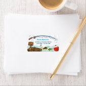 ゴー魚釣りをテーマにした住所 シール (インサイチュ)