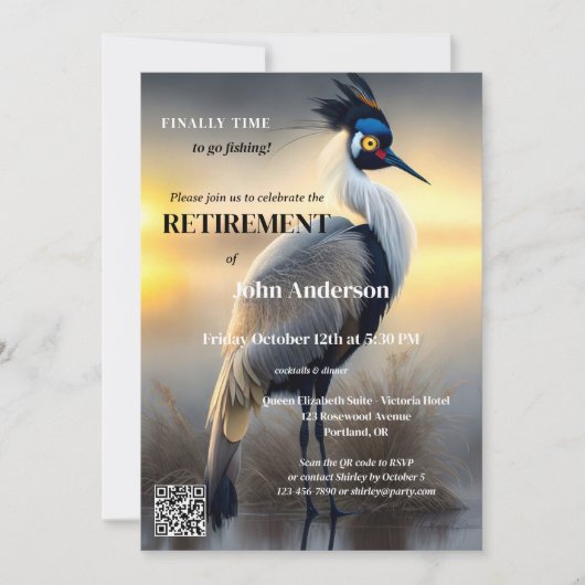 ゴー魚釣りエグレットアートリタイアメントパーティー 招待状 (正面)