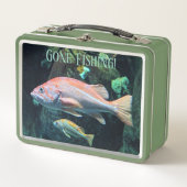 ゴー魚釣りカラフルロックフィッシュ写真 メタルランチボックス (正面)