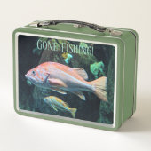 ゴー魚釣りカラフルロックフィッシュ写真 メタルランチボックス (裏面)