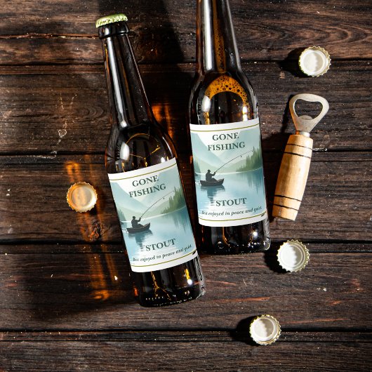 ゴー魚釣りスタウト・ビールラベル ビールラベル