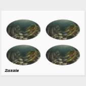 ゴー魚釣りステッカーCohoサーモンアートステッカー 楕円形シール (シート)