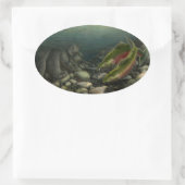 ゴー魚釣りステッカーCohoサーモンアートステッカー 楕円形シール (バッグ)