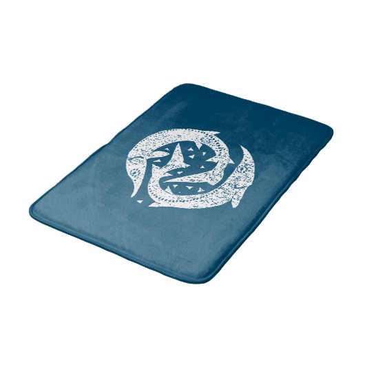 ゴー魚釣りチョウザーンウッドカットアート バスマット (アングル)