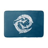 ゴー魚釣りチョウザーンウッドカットアート バスマット (正面)