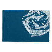 ゴー魚釣りチョウザーンウッドカットアート 枕カバー (裏面)