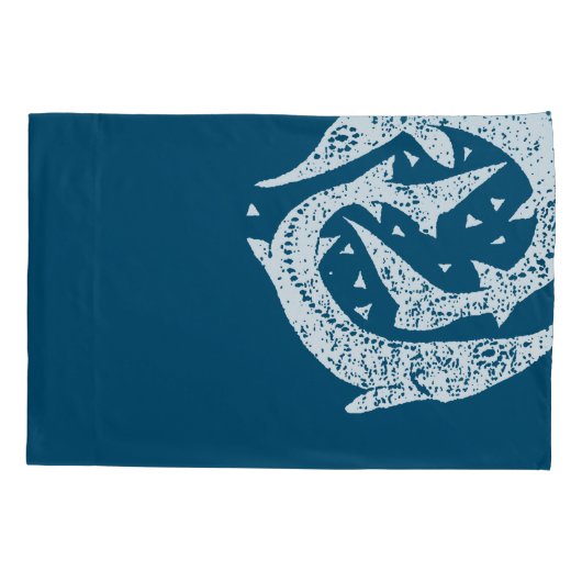 ゴー魚釣りチョウザーンウッドカットアート 枕カバー (裏面)