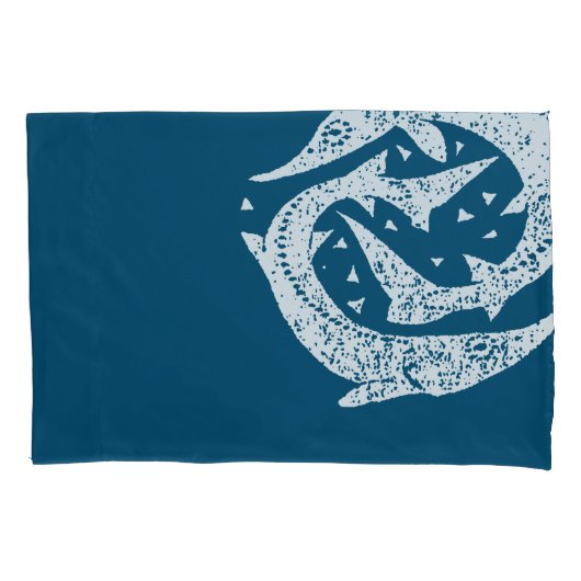 ゴー魚釣りチョウザーンウッドカットアート 枕カバー (正面)