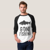 ゴー魚釣りデザイン Tシャツ (正面フル)