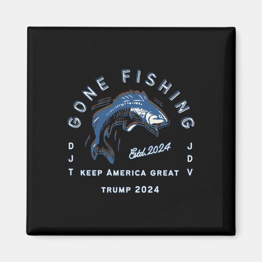ゴー魚釣りトランプヴァンス2024スポーツ魚釣り過去-t マグネット (正面)