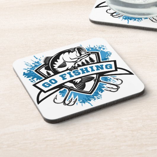 ゴー魚釣りバスコースターセット – ベース魚釣りコースター コースター (左側)