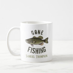 ゴー魚釣りバスフィッシュモダン漁師 コーヒーマグカップ