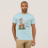 ゴー魚釣りフィッシャーマンカスタマイズ文字 Tシャツ (正面フル)