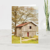 ゴー魚釣りフィッシャーマンフィッシュキャビン誕生日 カード (正面)