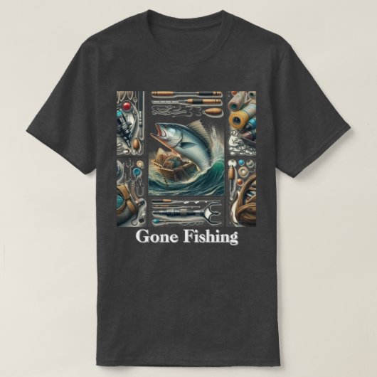 ゴー魚釣りフィッシャーマンメンズTシャツ Tシャツ (デザイン正面)