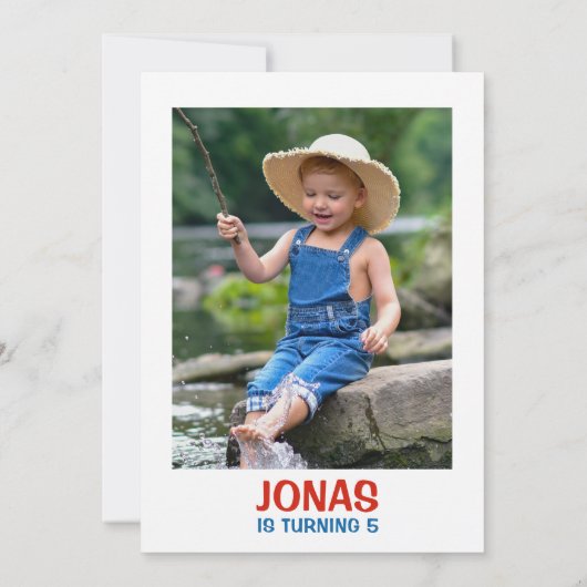 ゴー魚釣りフォトオフィシャル魚釣り誕生日 招待状 (裏面)