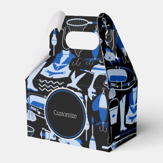 ゴー魚釣りブルーパターンゲーブル フェイバーボックス (正面サイド)