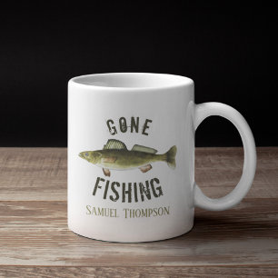ゴー魚釣りモダンフィッシャーマンアングラー コーヒーマグカップ