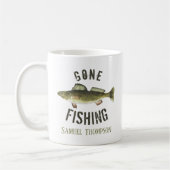 ゴー魚釣りモダンフィッシャーマンアングラー コーヒーマグカップ (左)