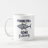 ゴー魚釣りモダン漁師マグロ魚海 コーヒーマグカップ (左)