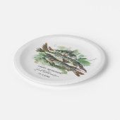 ゴー魚釣りリタイアメントパーティーウォーターカラーパイク ペーパープレート (アングル)