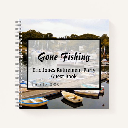 ゴー魚釣りリタイアメントパーティーゲストノートブック ノートブック (正面)