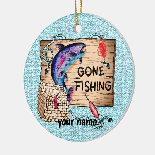 ゴー魚釣り名前をカスタムするオーナメント セラミックオーナメント (左)