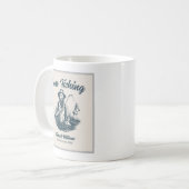 ゴー魚釣り退職した漁師ヴィンテージギフト コーヒーマグカップ (正面左)