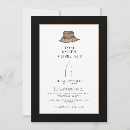 ゴー魚釣り退職パーティの招待状 招待状 (正面)