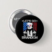 ゴーBrandonトランプ中指旗 缶バッジ (正面&裏面)