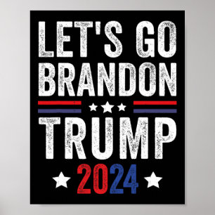 ゴーBrandonトランプ2024アンチ自由主義の米国国旗 ポスター