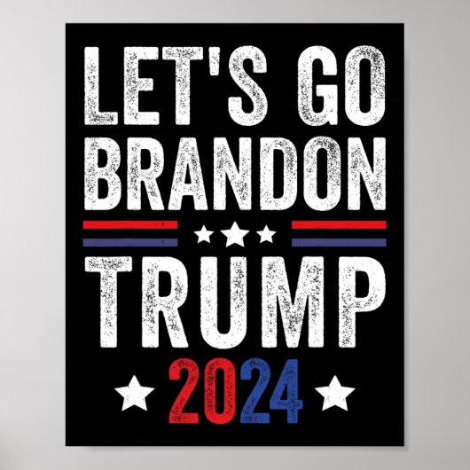 ゴーBrandonトランプ2024アンチ自由主義の米国国旗 ポスター (正面)