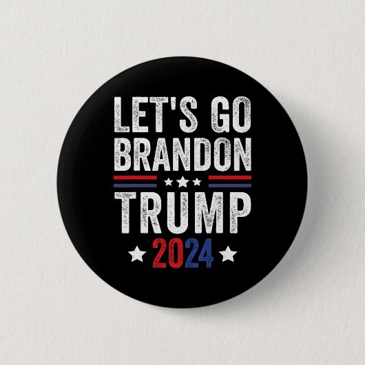 ゴーBrandonトランプ2024アンチ自由主義の米国国旗 缶バッジ (正面)