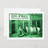 ゴ遊ルフフリー(スーツを押しながら) ポストカード (正面/裏面)