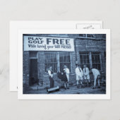 ゴ遊ルフフリー(スーツを押しながら) ポストカード (正面/裏面)