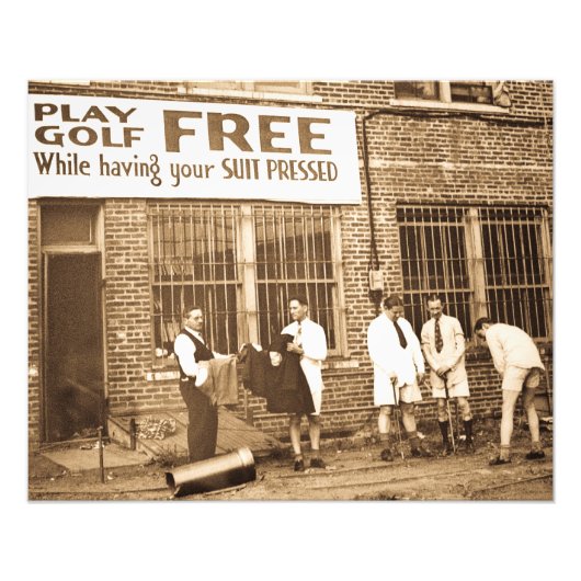 ゴ遊ルフフリー（スーツを押しながら） Ac フォトプリント (正面)